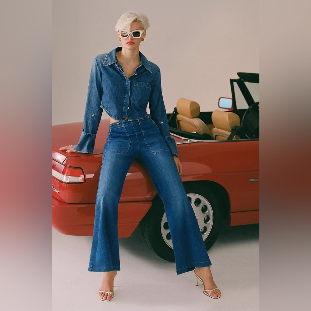 Anthropologie High-Rise Wide-Leg Jeans by Pilcro